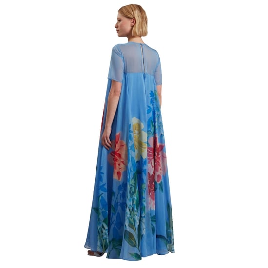 Ted Baker Marie Maxi-jurk Met Korte Mouwen En Volumineus Volume In Blauw - Image 5