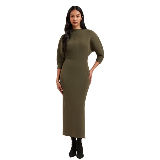 Ted Baker Vanitha Sculptured Rib Knitted Maxi Dress In Donkergroen - Image 3