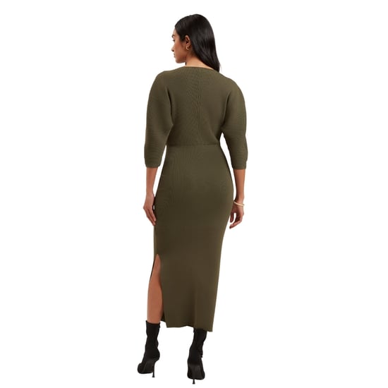 Ted Baker Vanitha Sculptured Rib Knitted Maxi Dress In Donkergroen - Image 4