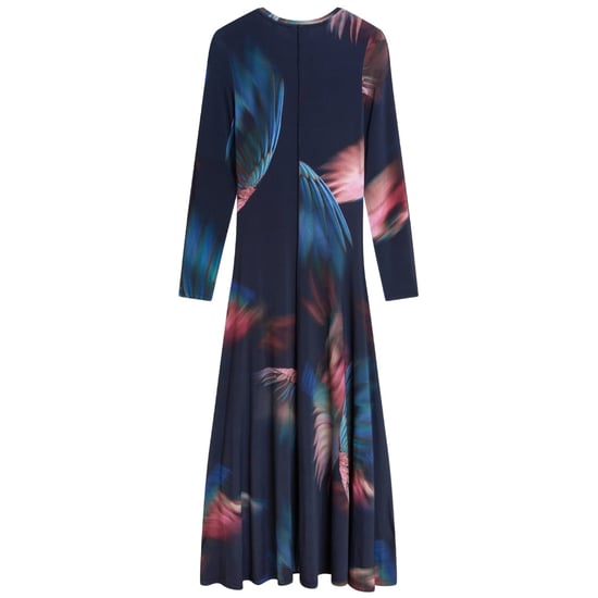 Ted Baker Georii Bedrukte, Soepelvallende Jersey Jurk Met Lange Mouwen In Marineblauw - Image 2