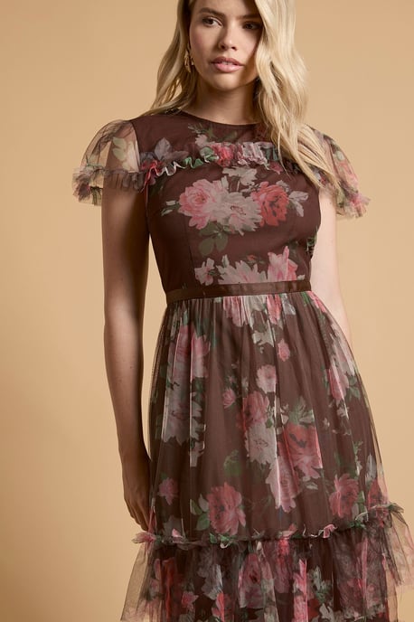 Printed Tulle Maxi Dress - Image 2