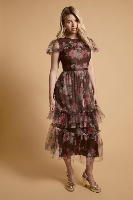 Printed Tulle Maxi Dress - Image 4