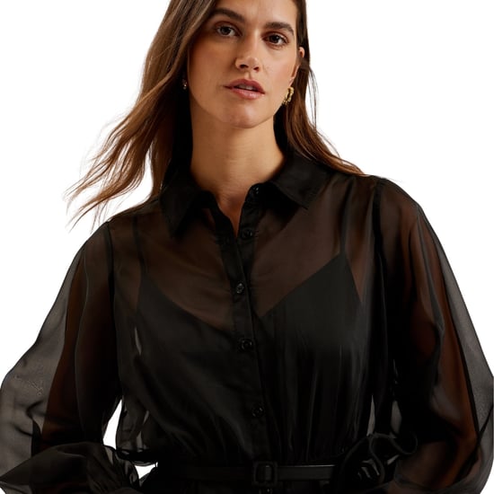 Ted Baker Gibara Doorschijnende Organza Blouse Zwarte Maxi-jurk - Image 3