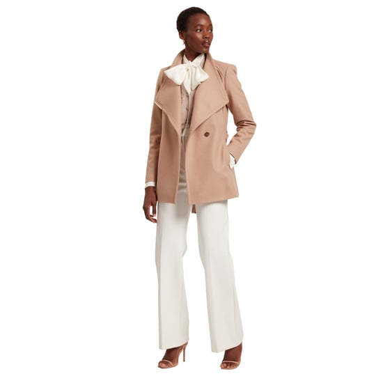 Ted Baker Ross Korte Wollen Wikkeljas Met Riem In Camelkleur - Image 4