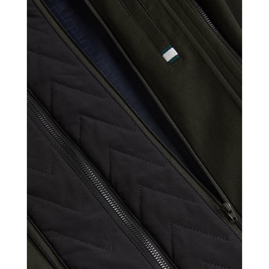 Ted Baker Erolson Nylon Funnel Neck Dark Green Coat - Image 4
