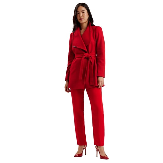 Ted Baker Rosess Korte Wollen Wikkeljas Met Riem In Rood - Image 2