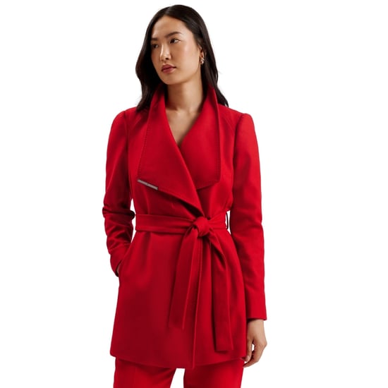 Ted Baker Rosess Korte Wollen Wikkeljas Met Riem In Rood - Image 3
