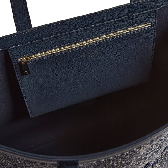 Ted Baker Tweekon Tweed Extra Large Navy Icon Bag - Image 5