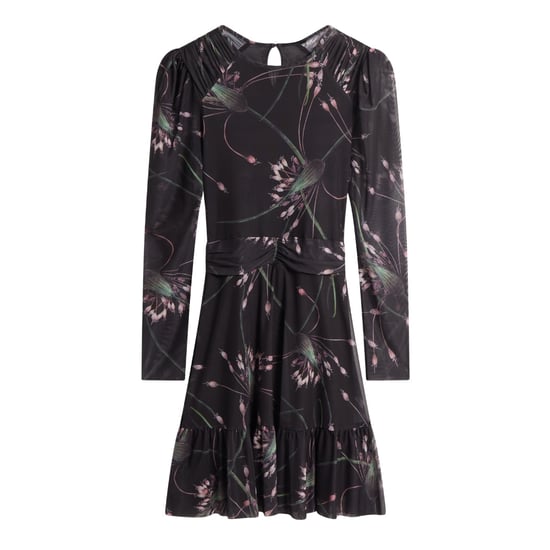 Ted Baker Sannde Svart Miniklänning I Mesh Med Samlade Axlar - Image 1