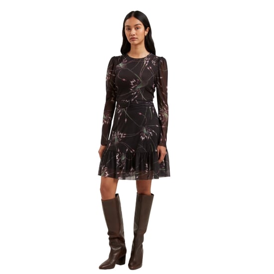 Ted Baker Sannde Svart Miniklänning I Mesh Med Samlade Axlar - Image 4