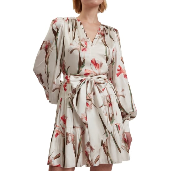 Ted Baker Cuiaba Pleat Detail V-neck Ivory Mini Dress - Image 3