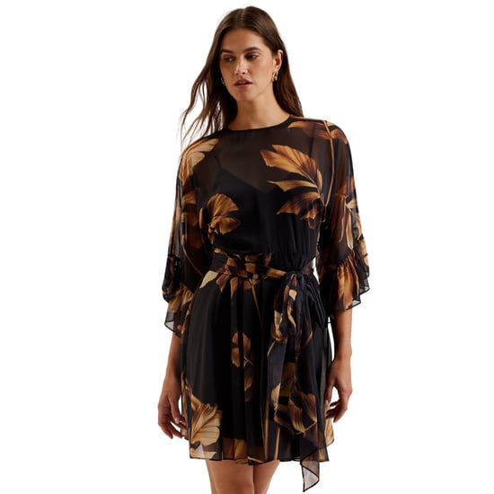 Ted Baker Elster Mini-jurk Met Ruches Aan De Mouwen, Doorschijnend Zwart - Image 2