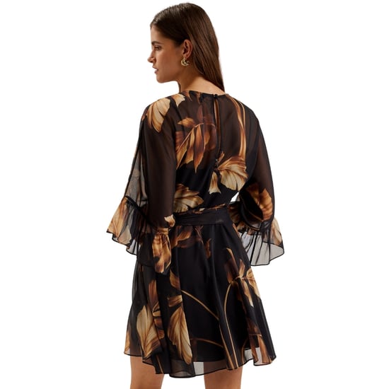 Ted Baker Elster Mini-jurk Met Ruches Aan De Mouwen, Doorschijnend Zwart - Image 3