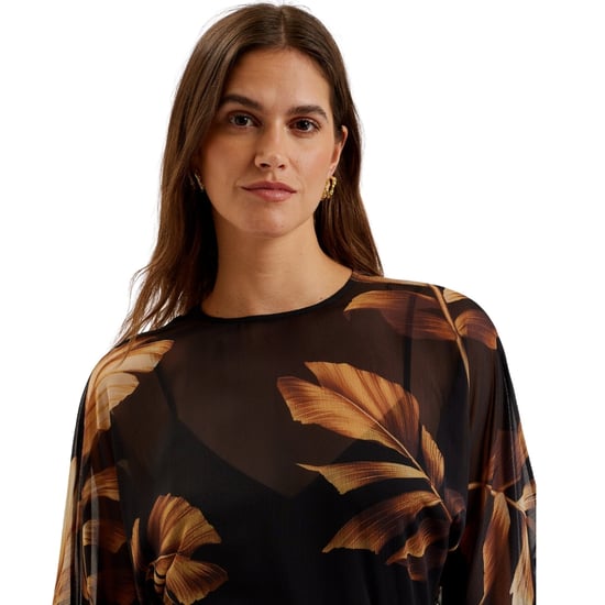 Ted Baker Elster Mini-jurk Met Ruches Aan De Mouwen, Doorschijnend Zwart - Image 4