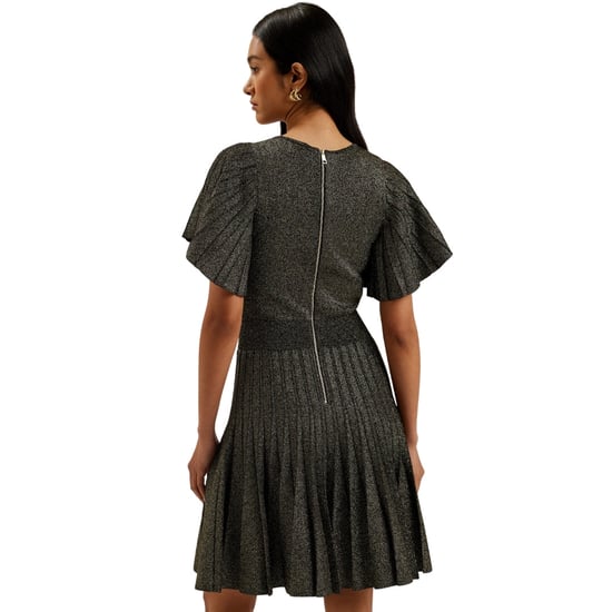 Ted Baker Madison Metallic Angel Sleeve Zwarte Gebreide Jurk - Image 3