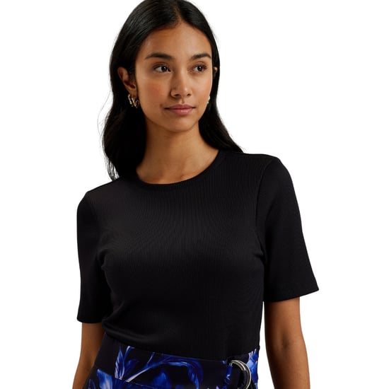 Ted Baker Malisaa Jersey Bodice Woven Printed Navy Dress - Image 4