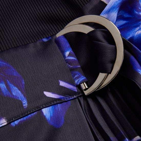 Ted Baker Malisaa Jersey Bodice Woven Printed Navy Dress - Image 6