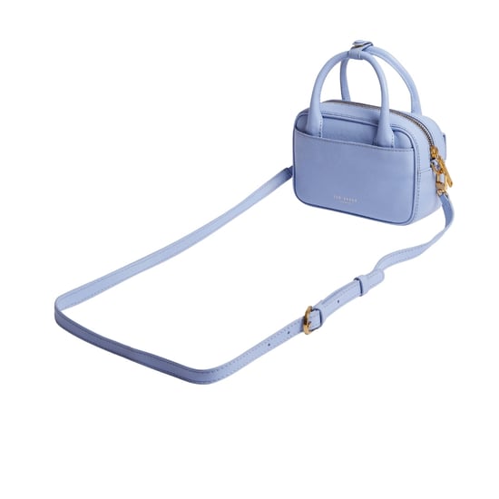 Ted Baker Anibell Tb Detail Mini Leather Light Blue Crossbody Bag - Image 4