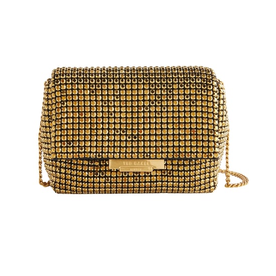 Ted Baker Gliters Crystal Mini Gold Crossbody Bag - Image 1