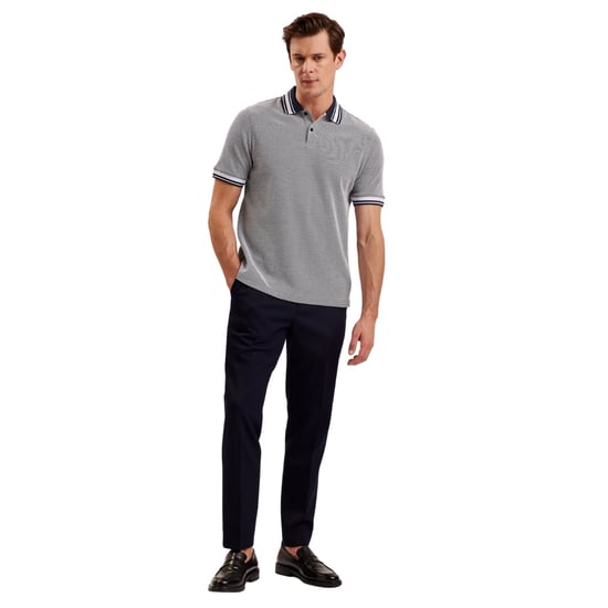 Ted Baker Phenes Regular Fit Textured Navy Polo Shirt - Image 3