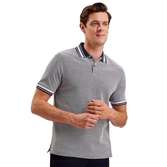 Ted Baker Phenes Regular Fit Textured Navy Polo Shirt - Image 4