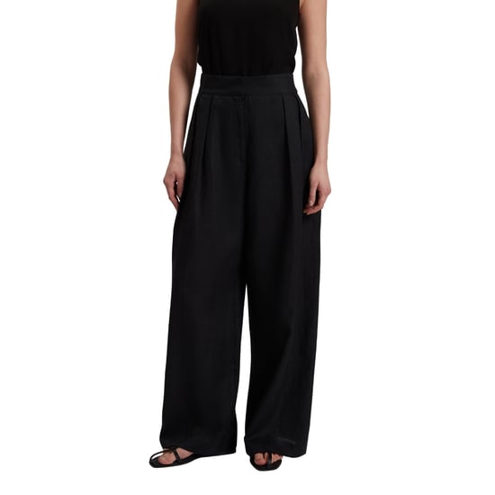 Ted Baker Kyfaat Getailleerde Linnen Zwarte Broek Met Hoge Taille - Image 3