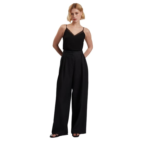 Ted Baker Kyfaat Getailleerde Linnen Zwarte Broek Met Hoge Taille - Image 4