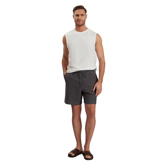 Ted Baker Ladislo Regular Cotton Grey Drawstring Shorts - Image 3