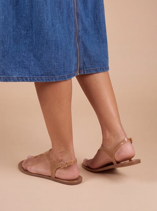 Patricia Jelly Slingback Toe Post Flat Sandals - Image 2