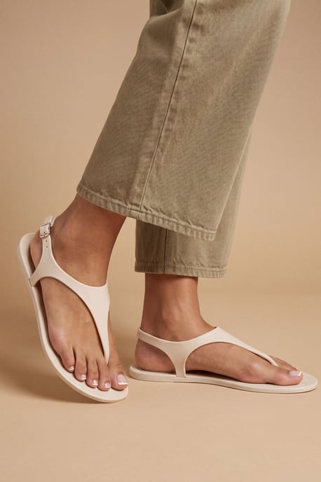 Patricia Jelly Slingback Toe Post Flat Sandals - Image 1