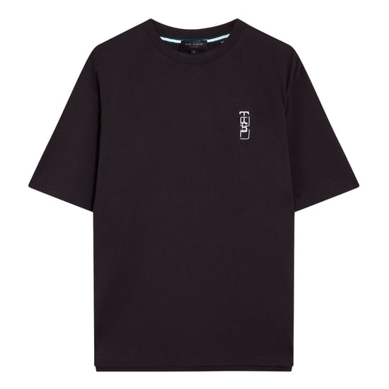 Ted Baker Kuyrt Svart T-shirt Med Märke - Image 1