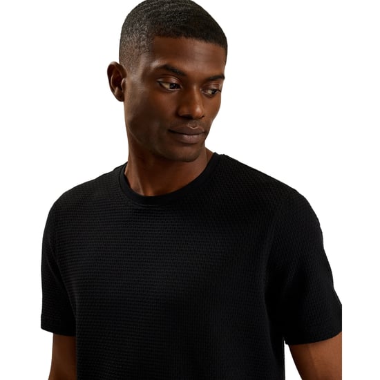 Ted Baker Curlys Regular Textured Black T-shirt - Image 2