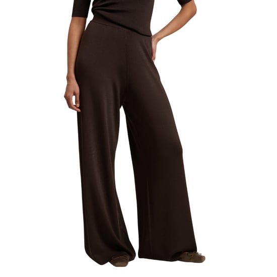 Ted Baker Matilli Wide Leg Knit Dark Brown Trousers - Image 2