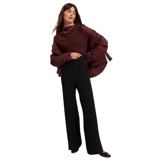 Ted Baker Gorjja Piping Detail Wide Leg Black Crepe Trouser - Image 4