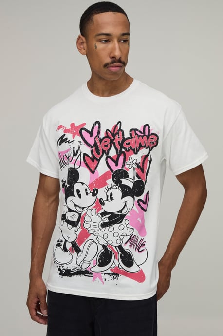 Oversized Minnie & Mickey License Print T-Shirt - Image 1
