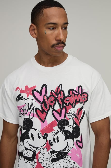Oversized Minnie & Mickey License Print T-Shirt - Image 3