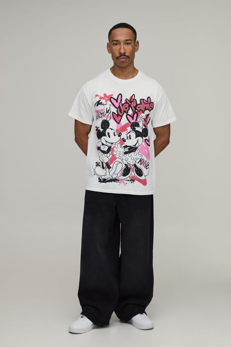 Oversized Minnie & Mickey License Print T-Shirt - Image 4