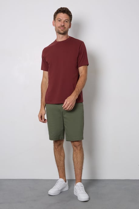 Wine Plain Crew Neck T-shirt - Image 4