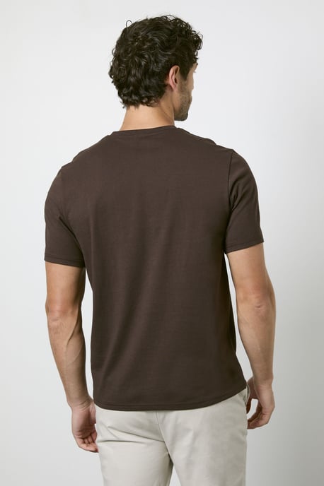 Dark Espresso Plain Crew Neck T-shirt - Image 3