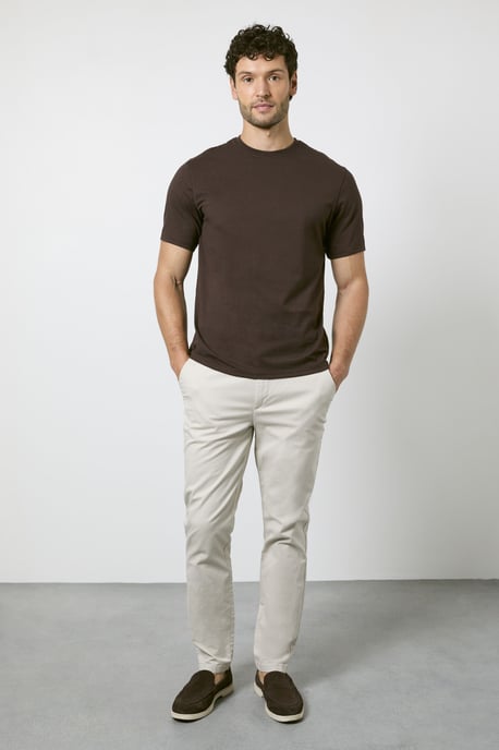 Dark Espresso Plain Crew Neck T-shirt - Image 4