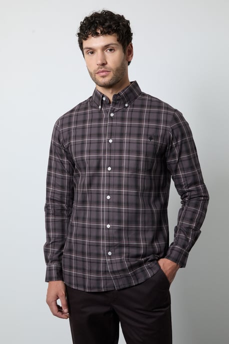 Plum Check Long Sleeve Shirt - Image 1