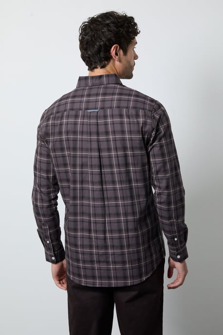 Plum Check Long Sleeve Shirt - Image 3