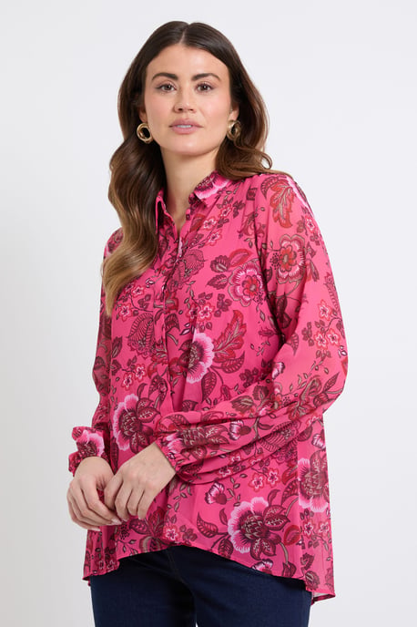High Low Hem Longline Shirt - Image 1