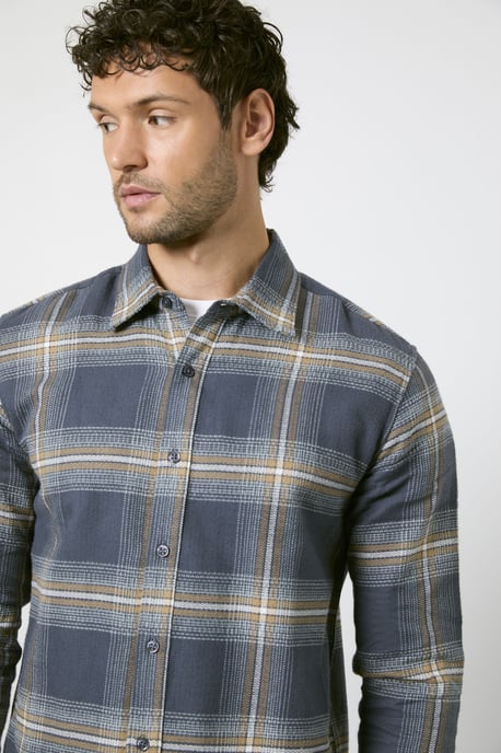 Navy Check Long Sleeve Shirt - Image 2