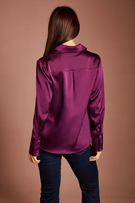 Lisa Tan Long Sleeve Satin Shirt - Image 3