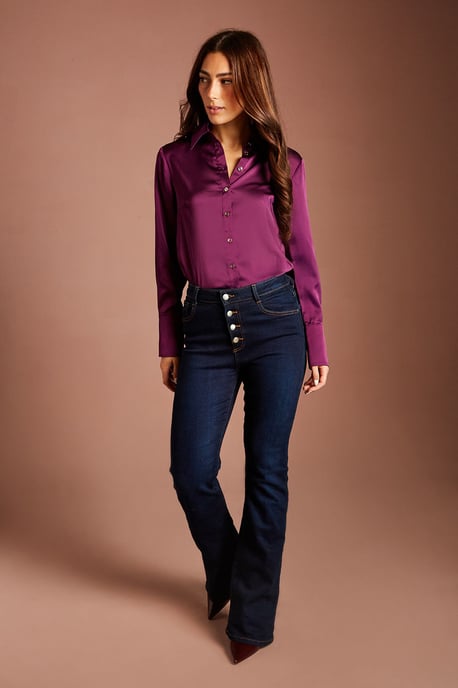 Lisa Tan Long Sleeve Satin Shirt - Image 4