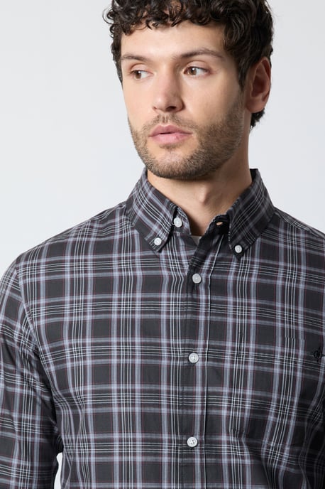 Charcoal Check Long Sleeve Shirt - Image 2
