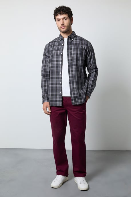 Charcoal Check Long Sleeve Shirt - Image 4