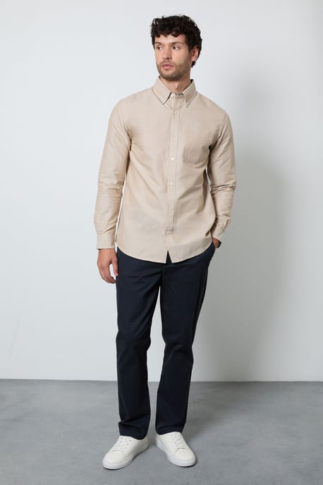 Natural Oxford Long Sleeve Shirt - Image 4