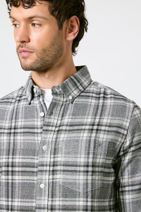 Grey Check Long Sleeve Shirt - Image 2